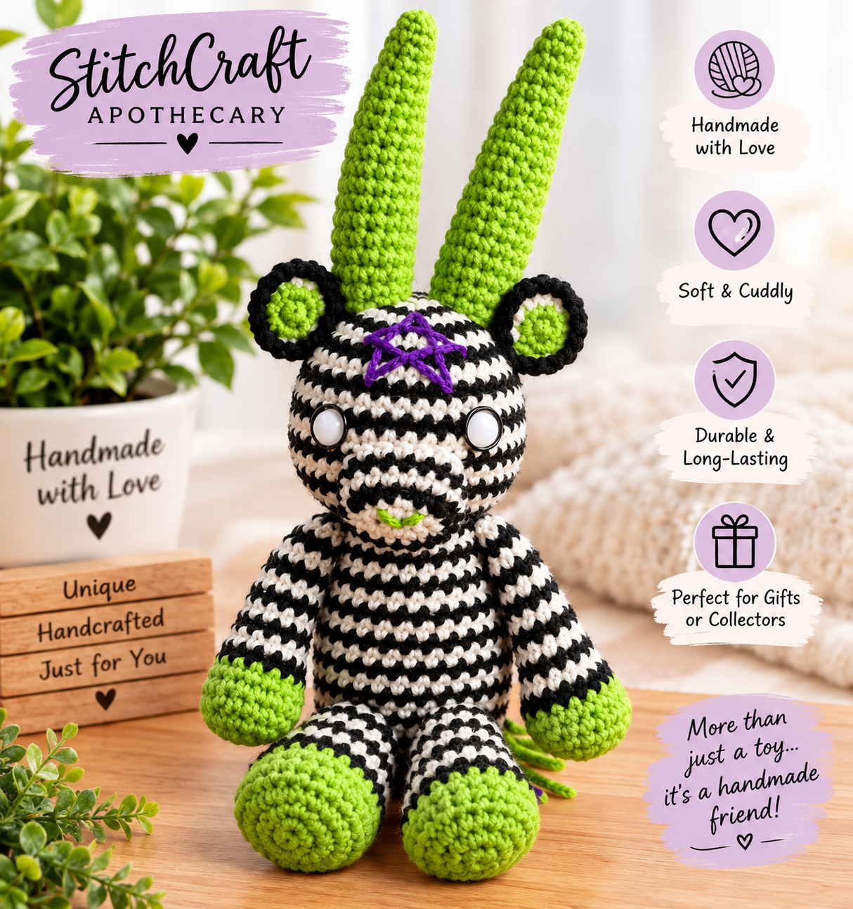 One-of-a-Kind Handmade Crochet Friend ๐